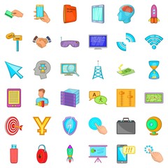 Poster - Web designer icons set, cartoon style