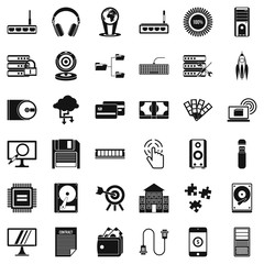 Poster - Web progress icons set, simple style
