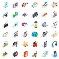 Poster - Web progress icons set, isometric style