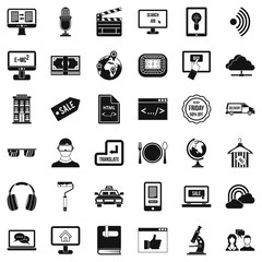 Poster - Web equipment icons set, simple style