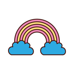 Poster - Beautiful fantasy cloud with rainbows vector illustration design