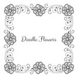 © nonikastar - Hand drawn monochrome floral frame. Place for text. Vector illustration