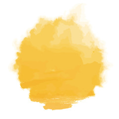 Canvas Print - Vector yellow watercolor sun, isolated on white background. Illustration.