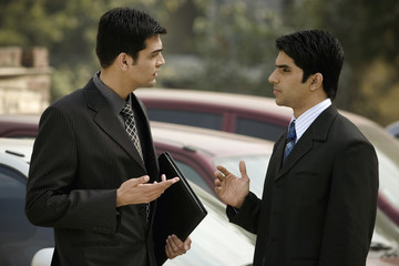 Canvas Print - Executives engaging in a discussion 