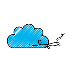 Sticker - Beautiful fantasy cloud with wind vector illustration design