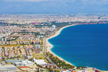 Wall Mural - Aerial view of popular seaside resort city Antalya, Turkey