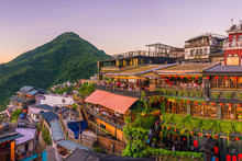 Top View Of Jiufen Old Street In Taipei