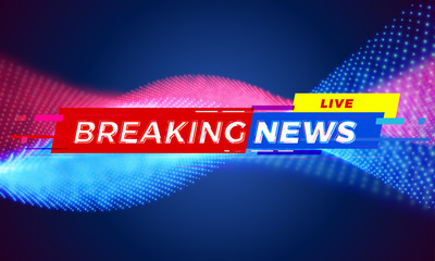 Poster - Breaking News television live TV screen bar background vector modern design
