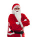 © IndiaPix - Front view of Santa Claus standing with arms crossed over white background