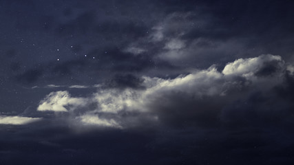 starry night with clouds