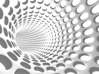 Wall Mural - abstract white tunnel dots background