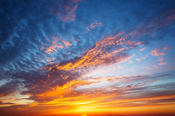 Wall Mural - sunset sky with multicolor clouds