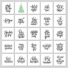 Wall Mural - set of 25 hand lettering christmas quotes design to greeting car