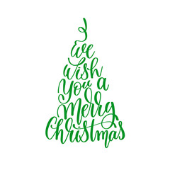Wall Mural - we wish you a merry christmas hand lettering positive quote