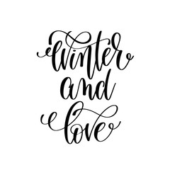 Sticker - winter and love hand lettering positive quote to christmas holid