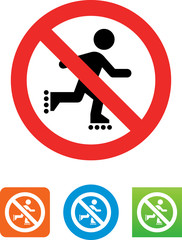 Canvas Print - No Rollerblading Icon - Illustration