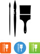 Paint Brushes Icon - Illustration