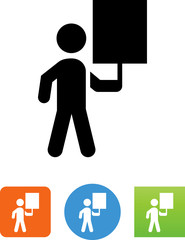 Poster - Person Carrying A Sign Icon - Illustration