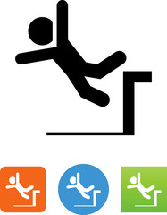 Sticker - Person Falling Off A Loading Dock Icon - Illustration