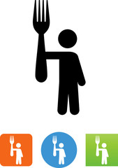 Wall Mural - Person Holding Up A Fork Icon