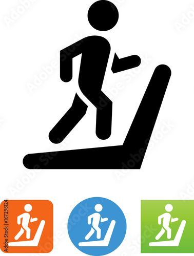 person running on a treadmill icon illustration buy this stock