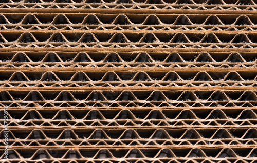 Fotomural Close up of side view of a corrugated cardboard background