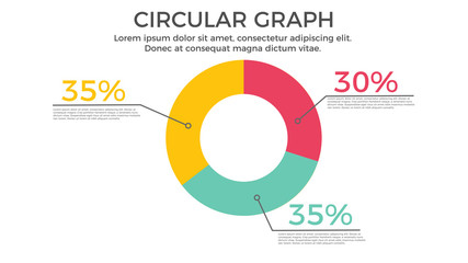 Wall Mural - circular graph infographic element - business vector illustration in flat design style for presentat