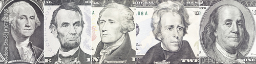 American presidents set portrait on dollar bill closeup Poster