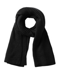 Sticker - Warm black woven winter scarf isolated on while