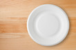 Top view of empty paper plate on the table