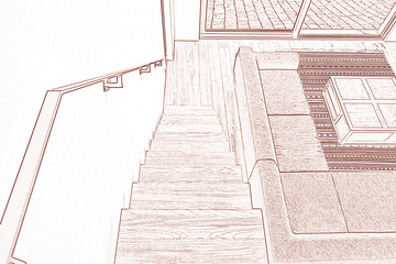 Poster - Drawing and planned Hardwood stairs and ramp