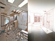 © pbombaert - Drawing and planned Renovation of a bathroom