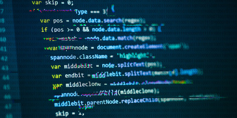 Leinwandbilder - Software computer programming code