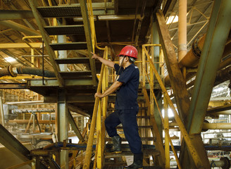 Wall Mural - Engineer point out factory mining.