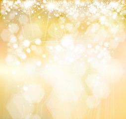 Wall Mural - Vector sparkle, golden background.