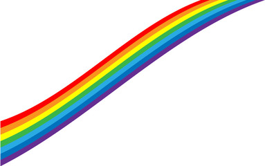 Wall Mural - Rainbow icon. Shape wave cartoon isolated on white background. Colorful light and bright design element. Symbol of rain, sky, clear, nature. Flat simple graphic style Vector illustration