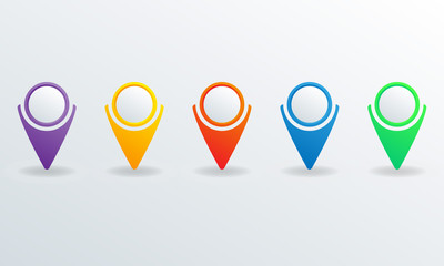 Wall Mural - map pointers set. vector illustration of colorful pointers.