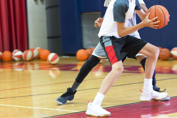 One on one basketball at camp