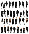 © zolotons - Vector, isolated set of silhouettes of people, men and women, children, a collection of silhouettes