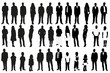 © zolotons - isolated set of silhouettes of people, men and women, children, a collection of silhouettes