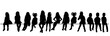 set of silhouettes of seated people collection of silhouettes