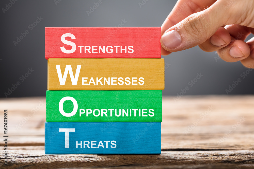 Swot Handmade Hand Building Colorful SWOT Concept With Wooden Blocks Stock Photo ...