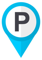 Fototapete - Parking blue pointer icon