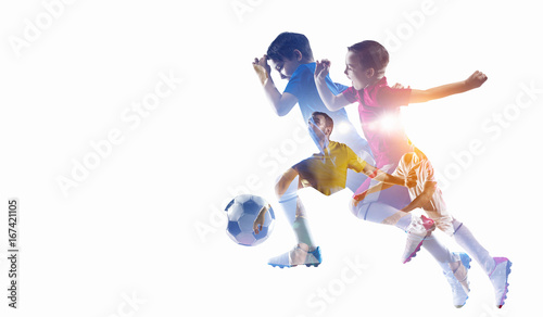 Little soccer champion. Mixed media