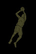 Basketball player jumping and prepare shooting a ball designed using dots pixels graphic vector