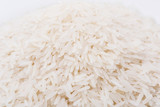 Fototapeta  - white rice, natural long rice grain for background and texture on white background