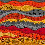 African hand-drawn ethno pattern, tribal background. It can be used for wallpaper, web page and others.  Vector illustration.