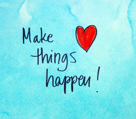Wall Mural - make things happen text 