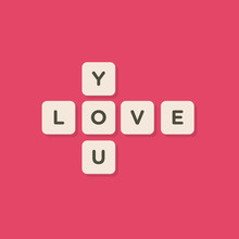 Love Message Written With Tiles Vector Illustration
