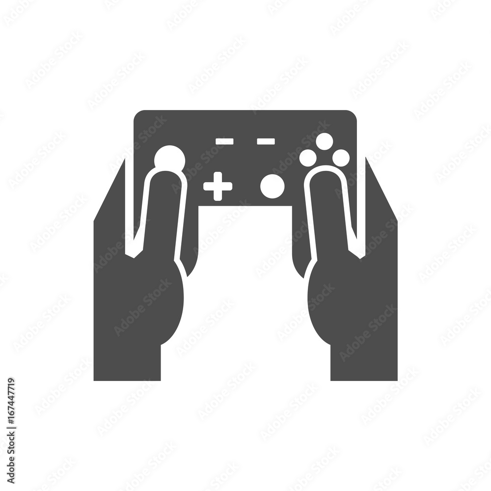 Hand holding game controller icon concept Stock Vector | Adobe Stock